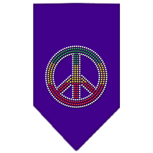 Rasta Peace Rhinestone Bandana Purple Small